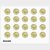 Faux Wax Envelope Seal Style 4 Pale Yellow Runder Aufkleber (Blatt)