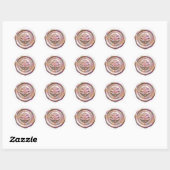 Faux Wax Envelope Seal Style 4 Pink 24 Sticker (Blatt)
