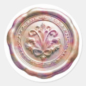 Faux Wax Envelope Seal Style 4 Pink 24 Sticker (Vorderseite)