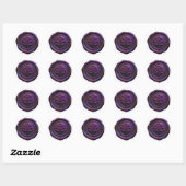 Faux Wax Envelope Seal Style 4 Purple 20 Sticker (Blatt)
