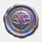Faux Wax Envelope Seal Style 4 Purple 21 Sticker (Vorderseite)
