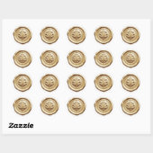 Faux Wax Envelope Seal Style 4 Soft Gold Runder Aufkleber (Blatt)