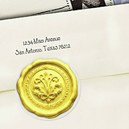 Faux Wax Envelope Seal Style 4 Yellow 2 Runder Aufkleber