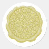 Faux Wax Seal, Butter Yellow Runder Aufkleber (Vorderseite)
