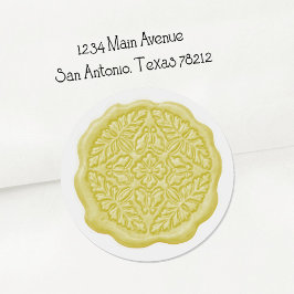 Faux Wax Seal, Butter Yellow Runder Aufkleber