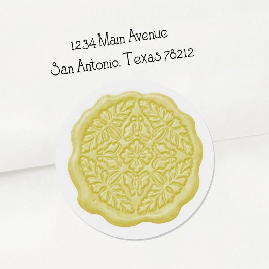 Faux Wax Seal, Butter Yellow Runder Aufkleber