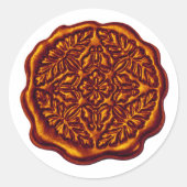 Faux Wax Seal, Copper Fire Runder Aufkleber (Vorderseite)