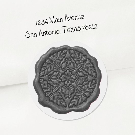 Faux Wax Seal, Dark Gray Runder Aufkleber