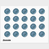 Faux Wax Seal Deep Impression Blue 2 Runder Aufkleber (Blatt)