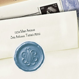 Faux Wax Seal Deep Impression Blue Runder Aufkleber
