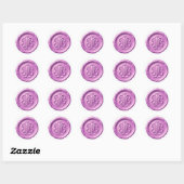 Faux Wax Seal Deep Impression Orchid Purple Runder Aufkleber (Blatt)