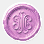 Faux Wax Seal Deep Impression Orchid Purple Runder Aufkleber (Vorderseite)
