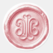 Faux Wax Seal Deep Impression Pink Runder Aufkleber (Vorderseite)