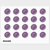 Faux Wax Seal Deep Impression Purple 2 Runder Aufkleber (Blatt)