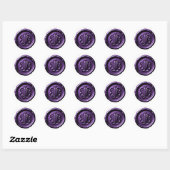 Faux Wax Seal Deep Impression Purple 3 Runder Aufkleber (Blatt)