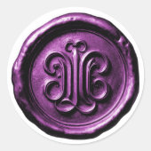 Faux Wax Seal Deep Impression Purple 4 Runder Aufkleber (Vorderseite)