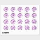 Faux Wax Seal Deep Impression Purple Runder Aufkleber (Blatt)