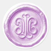 Faux Wax Seal Deep Impression Purple Runder Aufkleber (Vorderseite)
