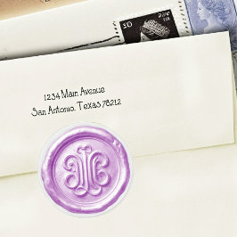 Faux Wax Seal Deep Impression Purple Runder Aufkleber