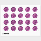 Faux Wax Seal Deep Impression Purple Runder Aufkleber (Blatt)