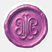 Faux Wax Seal Deep Impression Purple Runder Aufkleber (Vorderseite)