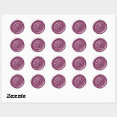Faux Wax Seal Deep Impression Purple Runder Aufkleber (Blatt)