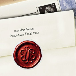 Faux Wax Seal Deep Impression Red Runder Aufkleber