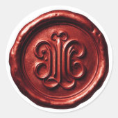Faux Wax Seal Deep Impression Red Runder Aufkleber (Vorderseite)