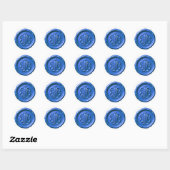 Faux Wax Seal Deep Impression True Blue Runder Aufkleber (Blatt)