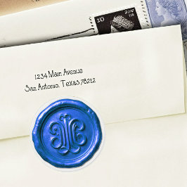 Faux Wax Seal Deep Impression True Blue Runder Aufkleber
