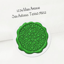 Faux Wax Seal, Grass Green Runder Aufkleber