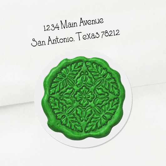 Faux Wax Seal, Grass Green Runder Aufkleber