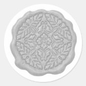 Faux Wax Seal, Gray Runder Aufkleber (Vorderseite)