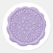 Faux Wax Seal, Lavender  Runder Aufkleber (Vorderseite)