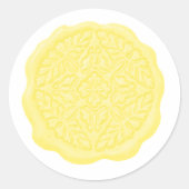 Faux Wax Seal, Lemon Yellow Runder Aufkleber (Vorderseite)