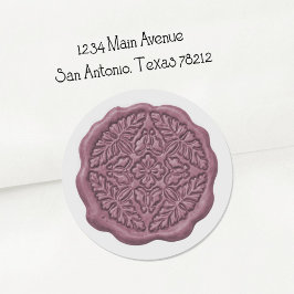 Faux Wax Seal, Orchid Purple Runder Aufkleber