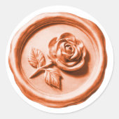 Faux Wax Seal Peach Rose 2 Deep Impression Runder Aufkleber (Vorderseite)