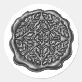 Faux Wax Seal, Pewter Gray Runder Aufkleber (Vorderseite)