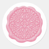 Faux Wax Seal, Pinky Pink Runder Aufkleber (Vorderseite)