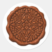 Faux Wax Seal, Rust Runder Aufkleber (Vorderseite)