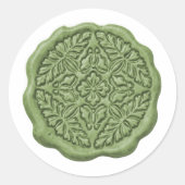 Faux Wax Seal, Soft Green Runder Aufkleber (Vorderseite)