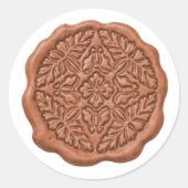 Faux Wax Seal, Terracotta Runder Aufkleber (Vorderseite)