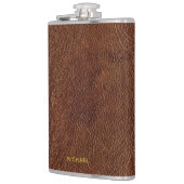 Faux Weathered Leather Look Flachmann (Links)