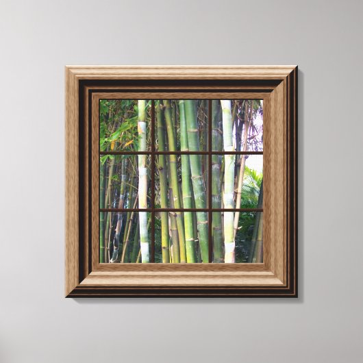 Faux Window Scene Bamboo View Canvas Wall Art Leinwanddruck (Vorderseite)