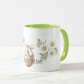 Faux Wood Easter Egg Bow Butterfly Daisy Flowers Tasse (VorderseiteRechts)