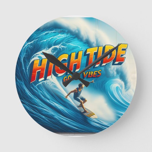 Faux Wrapped Canvas Print Runde Wanduhr (Vorderseite)