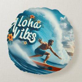 Faux Wrapped Canvas Print Rundes Kissen