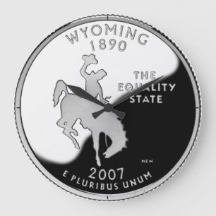 Faux Wyoming State Quarter Große Wanduhr