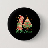 Faux Yarn Crochet Snowman And Christmas Tree Button (Vorderseite)