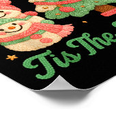 Faux Yarn Crochet Snowman And Christmas Tree  Poster (Ecke)